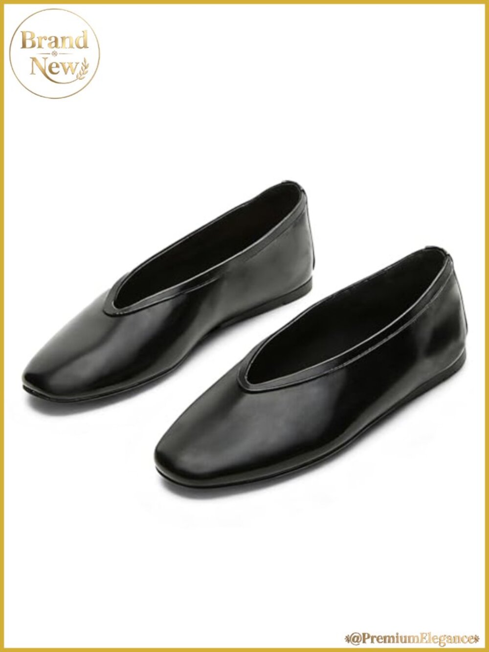 Women's Square Toe Ballet Flats - Slip On Comfort Shoes with Rubber Sole